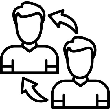 iş takımı takım çalışması simgesi ana hatları biçiminde