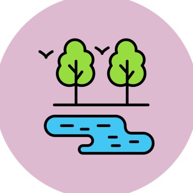 ağaç web simge vektör çizim