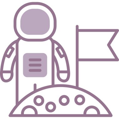 astronot uzay astronot simgesi ana hat biçiminde