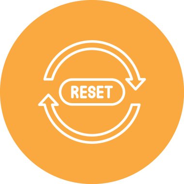 Düz ok simgesi vektörünü, düz rengi, daire resimlemesini yeniden yükle