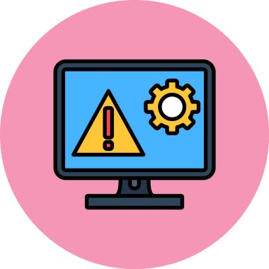 bilgisayar hatası renk ikonu vektör çizimi