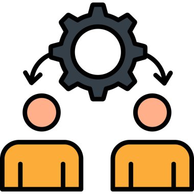 Takım çalışması. Web simgesi basit illüstrasyon