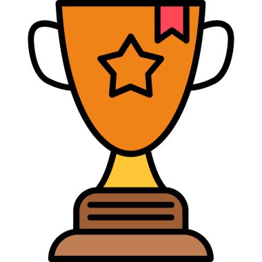 kupa ödülü ikonu renk özeti vektörü