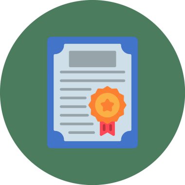 Sertifika ikonu vektör illüstrasyonu