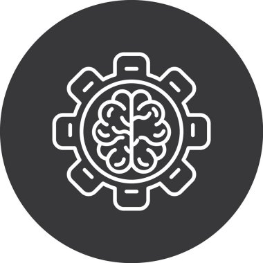 beyin ikonu vektör illüstrasyonu