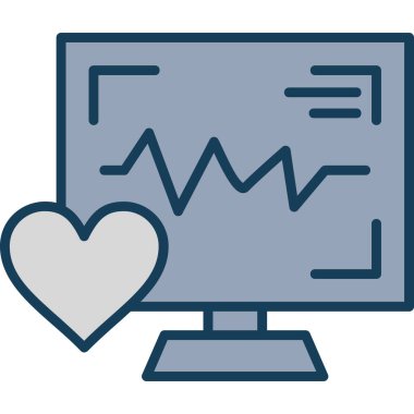 Kalplerin vektör çizimine sahip dizüstü bilgisayar