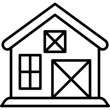 ahır çiftlik ikonu taslak biçiminde