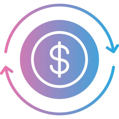 Dolar işareti simgesi, vektör çizimi