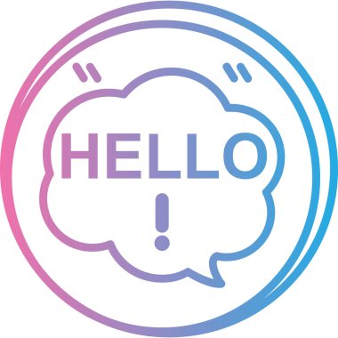 Merhaba mesaj simgesi, modern tasarım illüstrasyonu