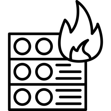 Yakacak odun Web simgesi basit illüstrasyon