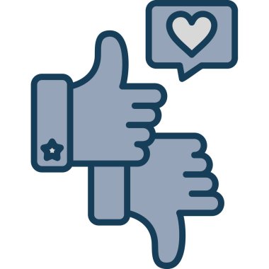 Dolu tasarım biçimindeki bir simge gibi başparmağınızı kaldırın