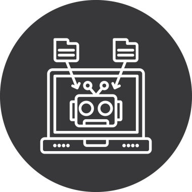 Moda Biçimli Robot Simgesi İzole Arkaplan