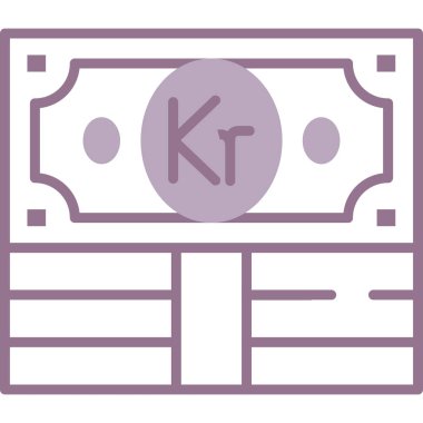 Para simgesi, vektör çizim