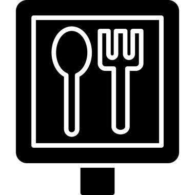 Modern b 'nin vektör illüstrasyonunda yiyecek ikonu yok