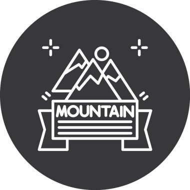 Dağ. Web simgesi basit illüstrasyon