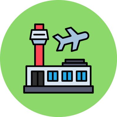 Havaalanı kontrol kulesi simgesi - taslak biçimi