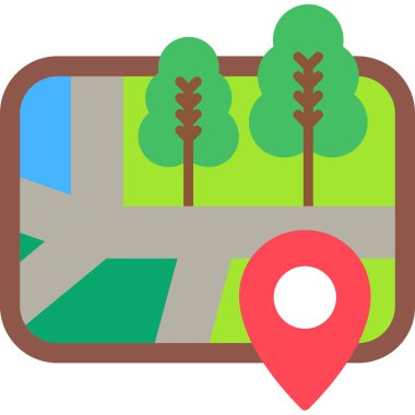 gps harita simgesi, vektör illüstrasyonu