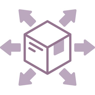 Bir kutu simgesinin vektör illüstrasyonu