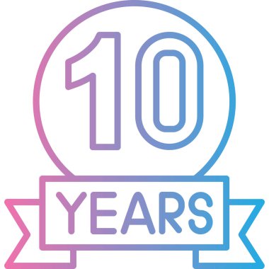 10. yıl dönümü simgesi, basit vektör illüstrasyonu