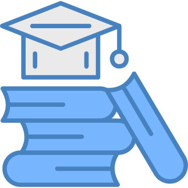 Mezuniyet. Web simgesi basit illüstrasyon