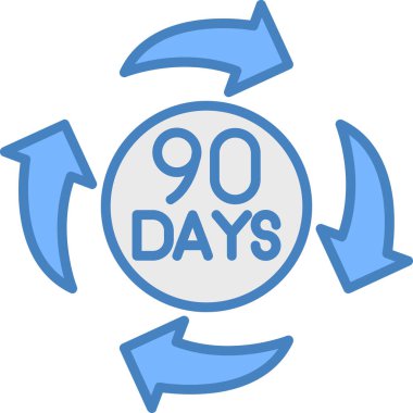 Bir 90 simgesinin vektör illüstrasyonu