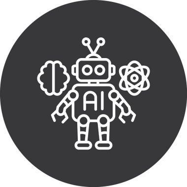 Bir robot simgesinin vektör illüstrasyonu