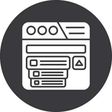 Tarayıcı web arayüzü simgesi ana hat biçiminde