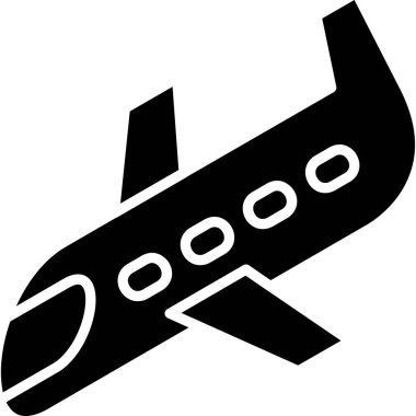 Uçak uçuş simgesi katı stil