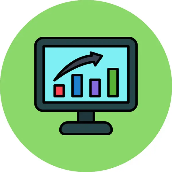 iş grafiği vektör çizgisi renk simgesi