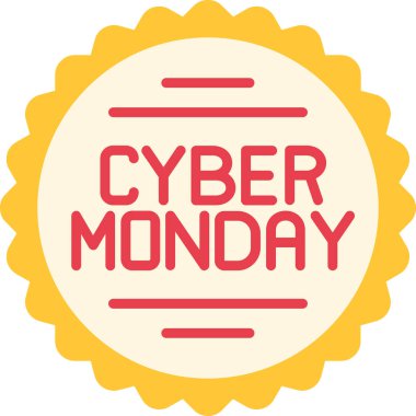 siber pazartesi etiketi, vektör illüstrasyonu