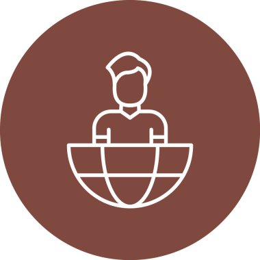 Ofis simgesindeki insanın vektör illüstrasyonu