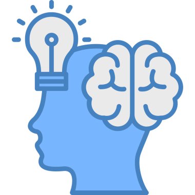 Beyin. Web simgesi basit illüstrasyon