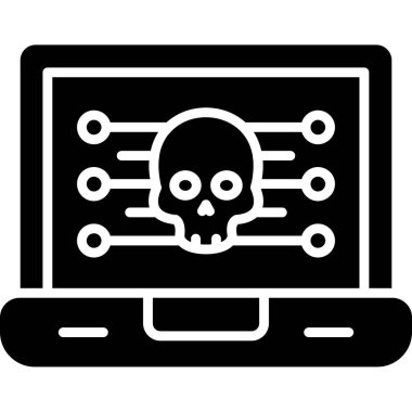 kafatası sembollü dizüstü bilgisayar