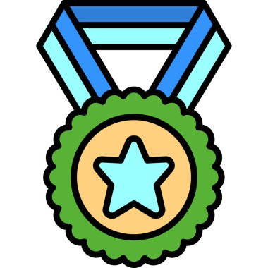 Madalya. Web simgesi basit illüstrasyon