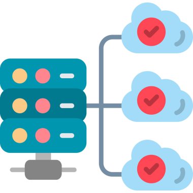Düz biçimli bulut hesaplama veri simgesi