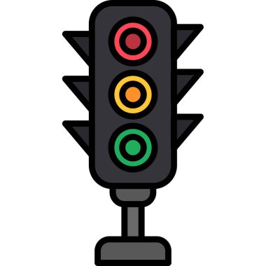 Trafik ışığı simgesi, vektör illüstrasyonu