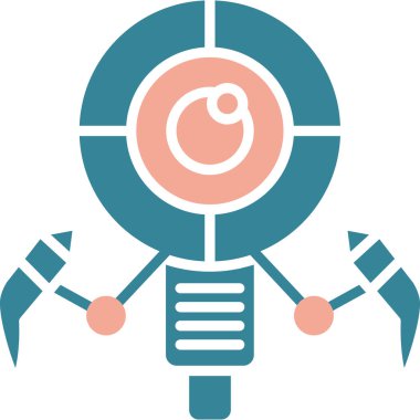 robot. Web simgesi basit illüstrasyon