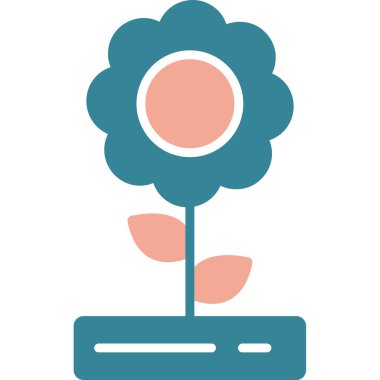 Çiçek. Web simgesi basit illüstrasyon