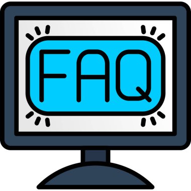 Faq Vektör Satır Simgesi Tasarımı