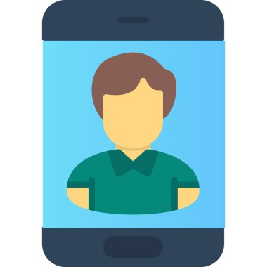 avatar erkek mobil simgesi düz stil