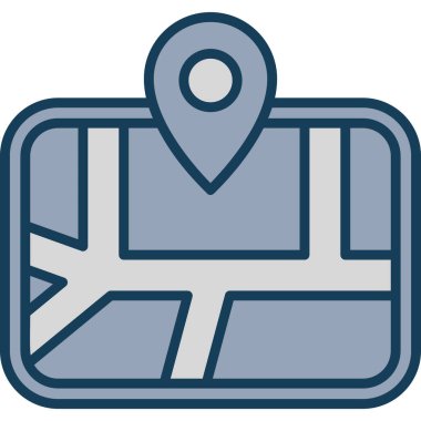 Harita. Web simgesi basit illüstrasyon