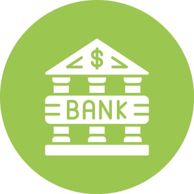 Banka vektör glif simgesi