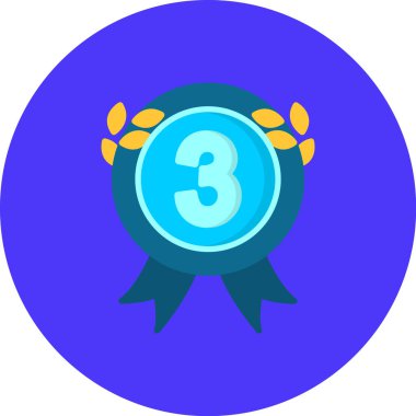 Rozet ikonu vektör illüstrasyonu. düz biçim işareti.