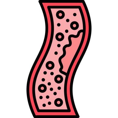 bakteri simgesi renk dış hat vektörü