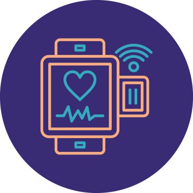 Kişisel sayfa ve mobil için kalp hızı vektör simgesi modern basit vektör çizimi