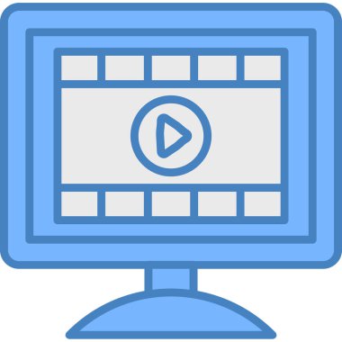 video. Web simgesi basit illüstrasyon