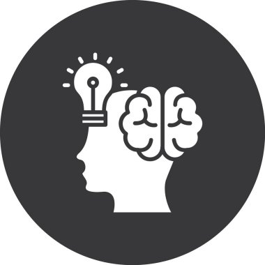 Basit biçimdeki ampul vektör simgesine sahip beyin