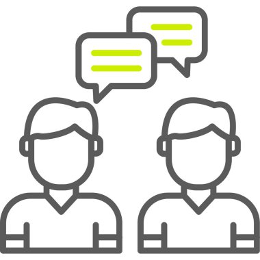 Sohbet iletişim simgesi, ana hatlı vektör çizimi