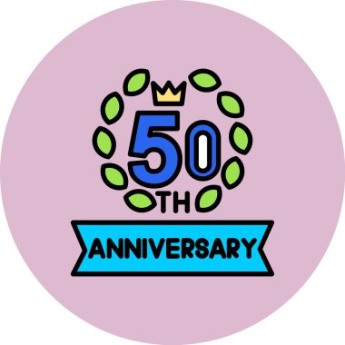 Dairesel çerçeveli 50. yıl dönümü kutlaması