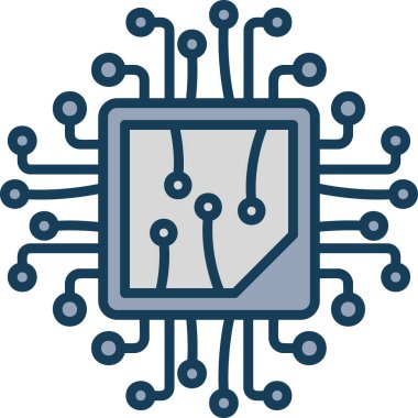 İşlemci. Web simgesi basit illüstrasyon